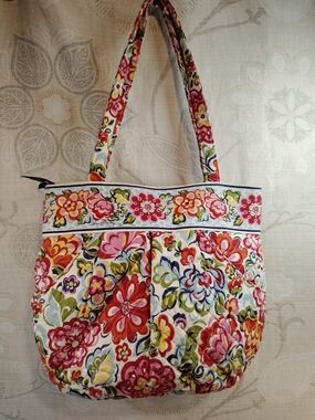 Vera Bradley Floral Quilted Shoulder Bag in Red, Pink, Yellow, Green, Blue